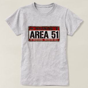 ÁREA 51 Sinal de aviso T-Shirt