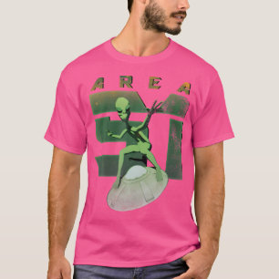 Área De alienígena 51 Camisa Ufo Green Man Flying 