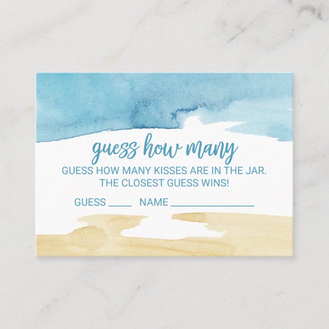 Areia e Mar Adivinham Quantos Beijos Cartões de Jo (Frente)