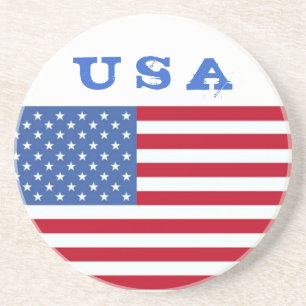 Arenito Bandeira Americana dos EUA 4 de Julho Porta-copos