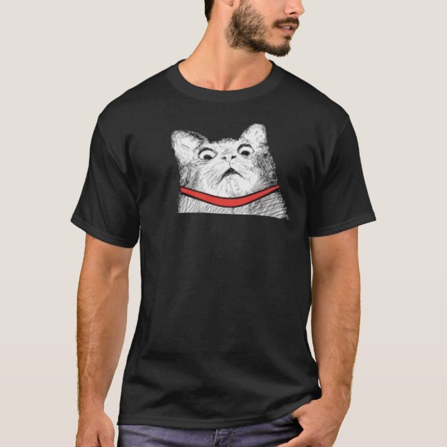 Arfada surpreendida Meme do gato - t-shirt preto (Frente)