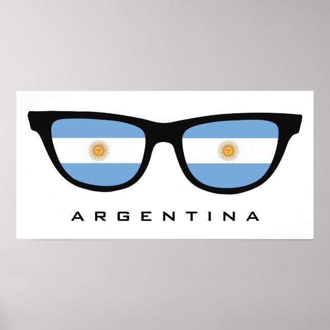 Argentina Shades de texto personalizado e poster d (Frente)