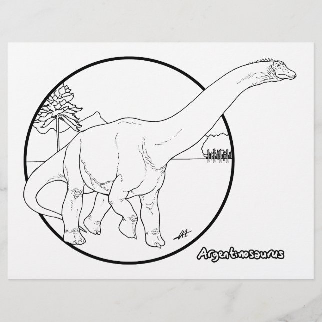 Argentinosaurus - Página para Colorir. (Frente)