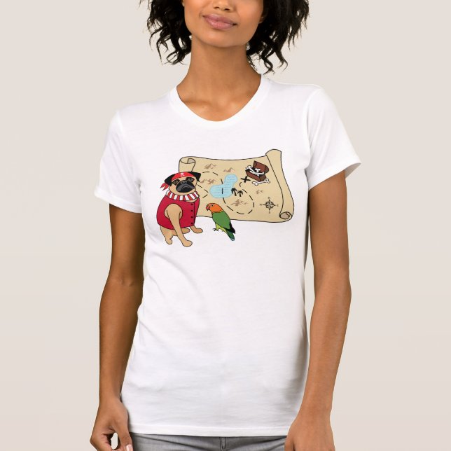 ARGGH! NOVO! Pug Pirate Camisetas (Frente)