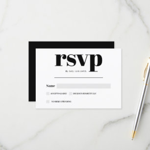 Argumento branco preto casamento rsvp ousado