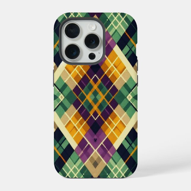 Argyle Mardi Gras amarelo roxo verde (Verso)