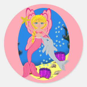 Ariel, a Merfaery rosa e o adesivo de golfinhos