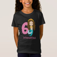 Ariel - Nossa Pequena Camiseta de 6 de aniversário