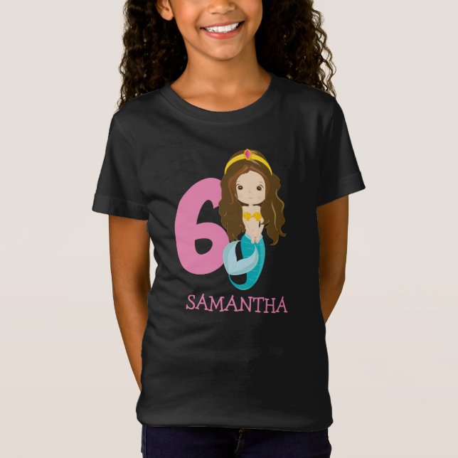 Ariel - Nossa Pequena Camiseta de 6 de aniversário (Frente)