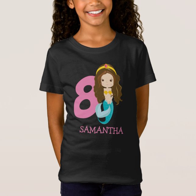 Ariel - Nossa Pequena Sereia, T-Shirt de 8º aniver (Frente)