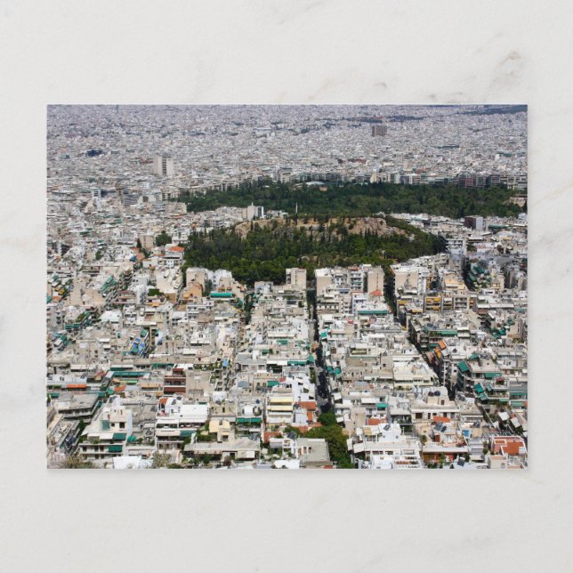 Ariel View de Atenas num Cartão Postal (Frente)