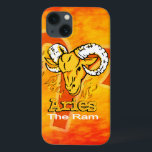 Aries A caixa do fogos do Ram zodiac<br><div class="desc">Aries "The Ram",  um caso de astrologia grega com símbolo Arien e fogo. Lê A Ram. Um presente perfeito para Ariens (nascer 20 de março - 19 de abril). Desenhada e projetada exclusivamente por Sarah Trett.</div>