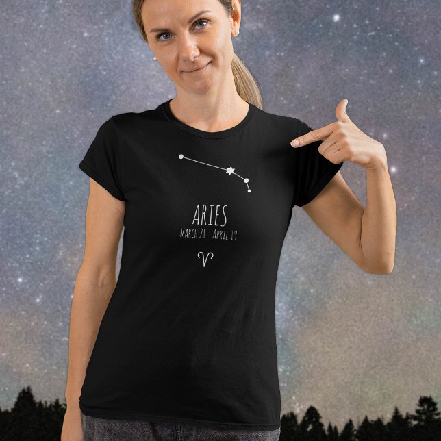 Aries | Constelação Zodiac Personalizada T-Shirt (Criador carregado)