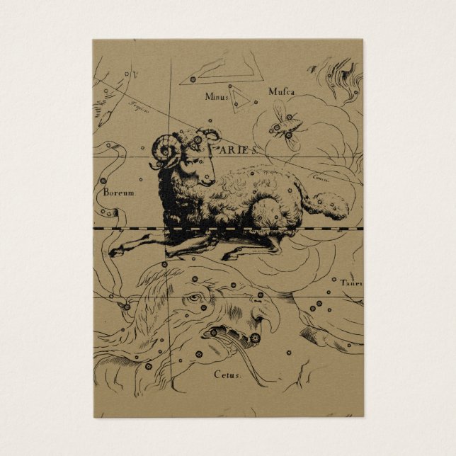 Aries Constelle Map Hevelius cerca de 1690 (Frente)
