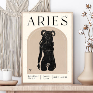 Aries Feminine Zodiac Poster