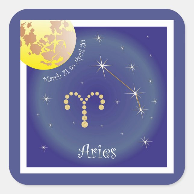 Aries March 21 to abril de 20 autocolantes (Frente)