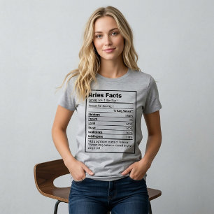 Aries Nutrition Fact Zodiac T-Shirt
