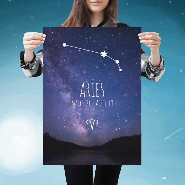 Aries | Poster de constelação Zodiac Personalizada (Criador carregado)