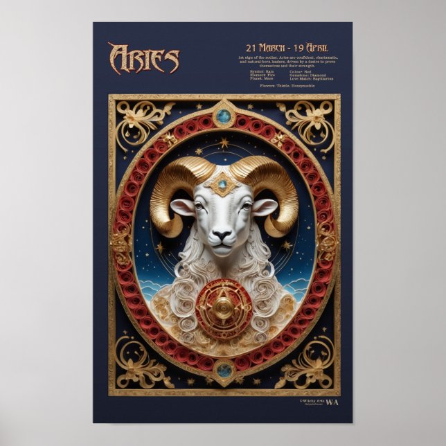 Áries - Poster do Zodíaco Ocidental (Frente)