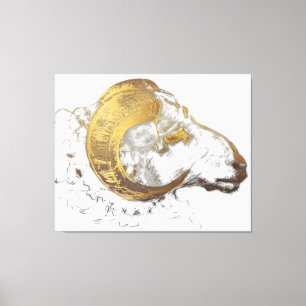 Aries Ram com Canvas ouro