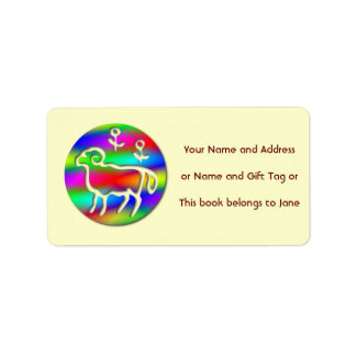 Aries Ram Star Sinal Nome de etiqueta Arco-Íris Et