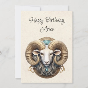 Aries Ram Zodiac - Cartão de Aniversário Minimalis