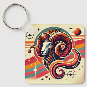Aries Zodiac Metal Chaveiro Design