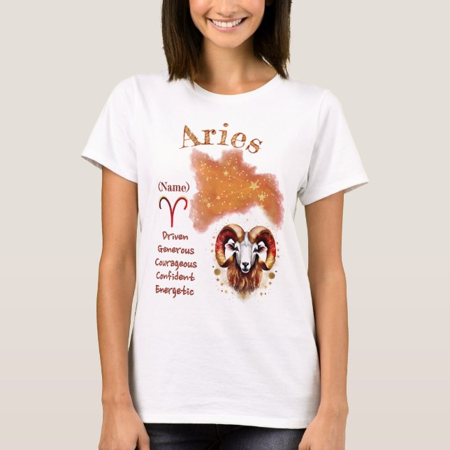 Aries Zodiac Sign T-Shirt (Frente)