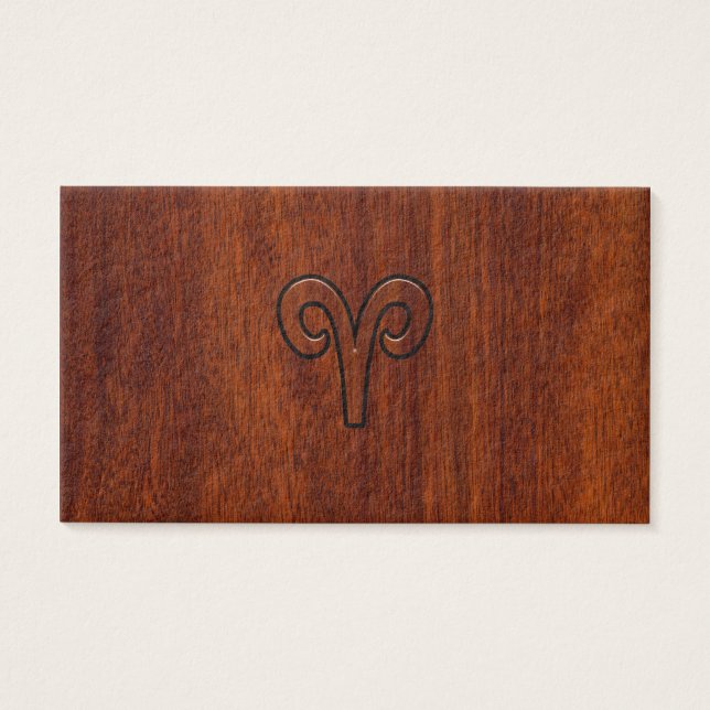 Aries Zodiac Sinal em Mahogany como impressão (Frente)