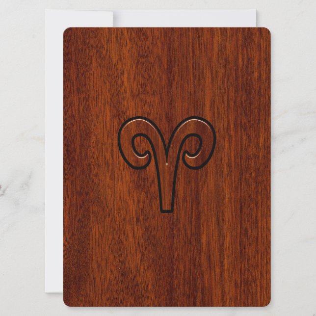 Aries Zodiac Sinal em Mahogany como impressão (Frente)