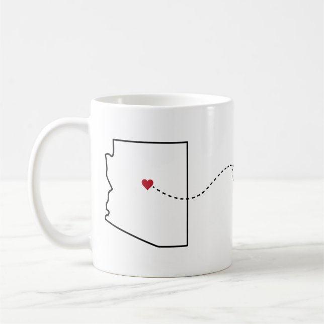 Arizona a Illinois - caneca de café de Heart2Heart (Esquerda)