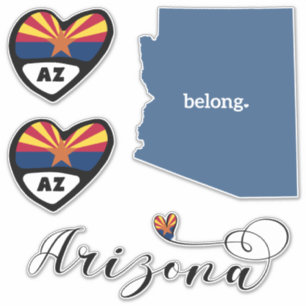 Arizona de amor 3 Designs diferentes, adesivos cor