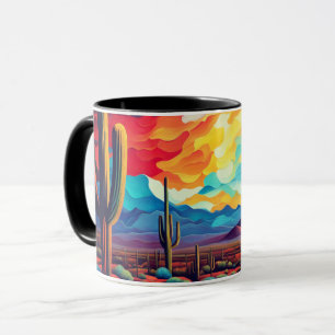 Arizona de caneca cerâmica Sunset em estilo Abstra