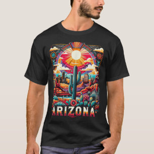 Arizona Estado Camisa Az Desert Cactus Retro