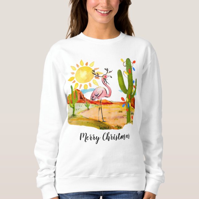 Arizona Flamingo T-Shirt de Natal (Frente)