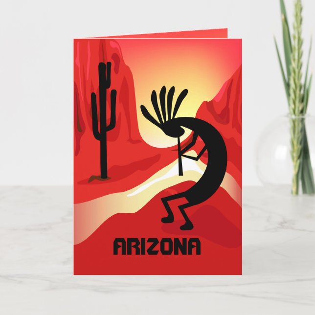 Arizona Kokopelli Sunset - Cartão Saudação (Frente)
