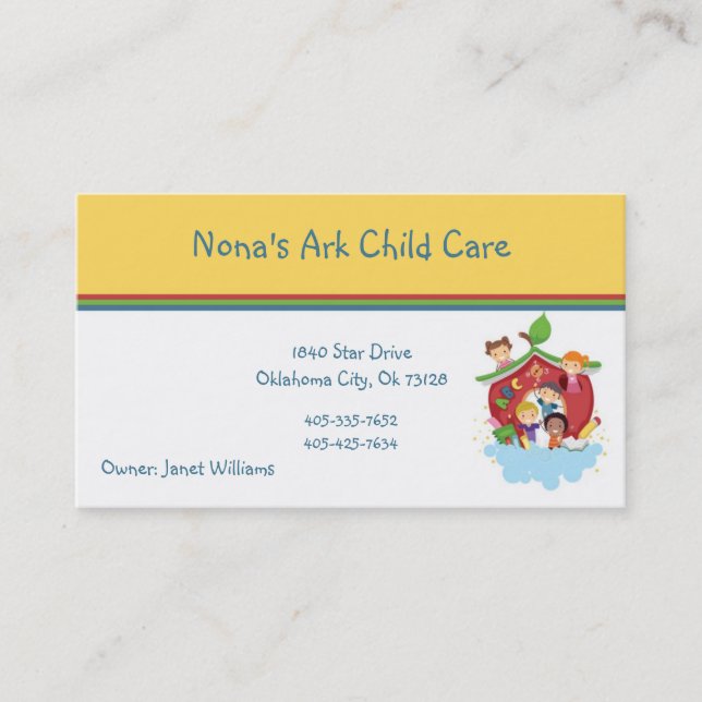 Ark Child Care Cartão de visita (Frente)