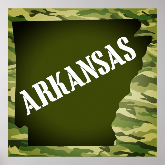 Arkansas State Silhouette Camo Poster (Frente)