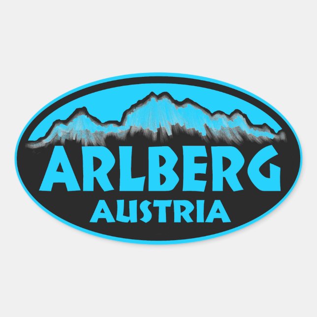 Arlberg Áustria: adesivos ovais azuis (Frente)