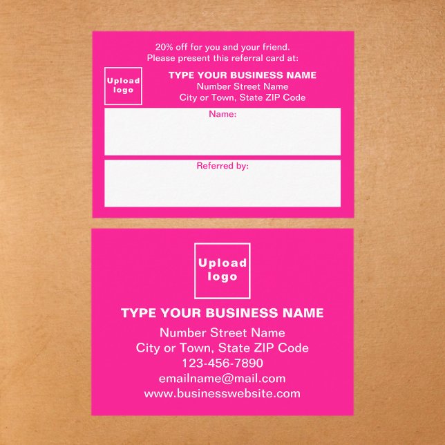 Armazenar ou Comprar Cartão de Referência Rosa de  (Business pink referral card for for your customers and their family, relatives or friends.)