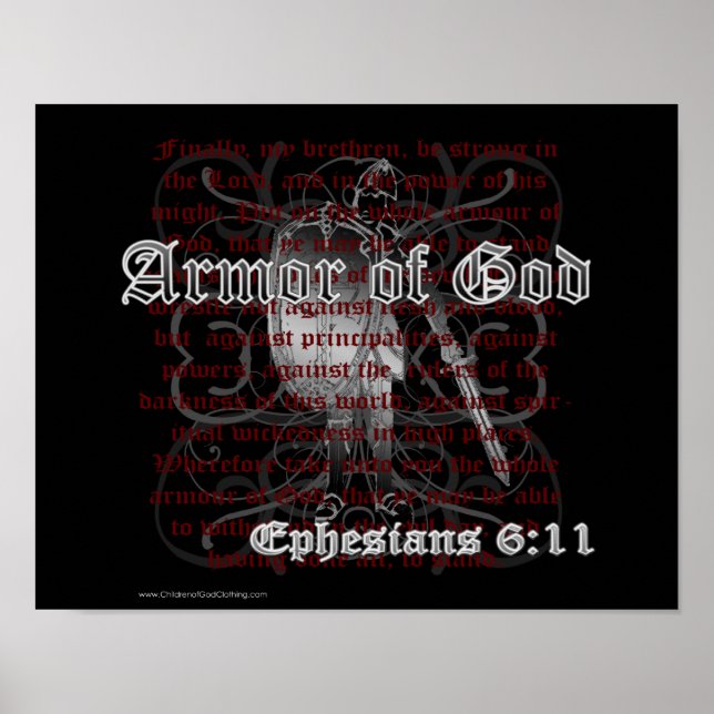 Armor de Deus Ephesianos 6:11 Poster Impressão (Frente)