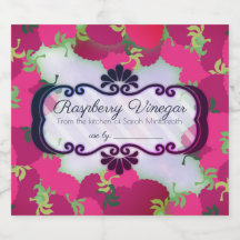 Aromas framboesas com sabor a vinagre, etiqueta pa