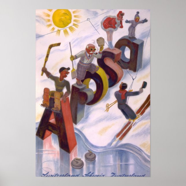 Arosa, Impressão de artes de pintura Suiça (Frente)