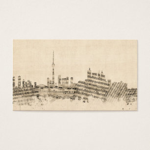 Arquitectura da cidade da partitura da skyline de