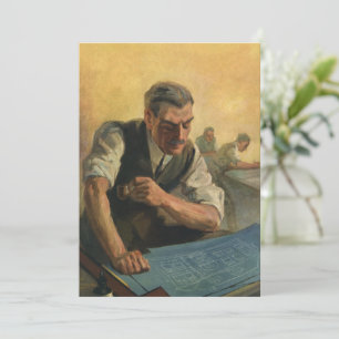 Arquiteto de Negócios Vintage e Plantas de Constru