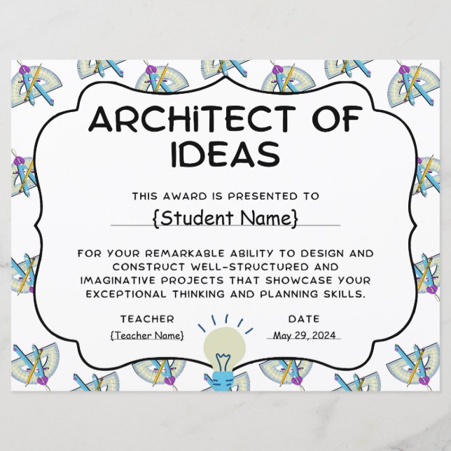 Arquiteto do Prêmio de Reconhecimento de Estudante (Frente)