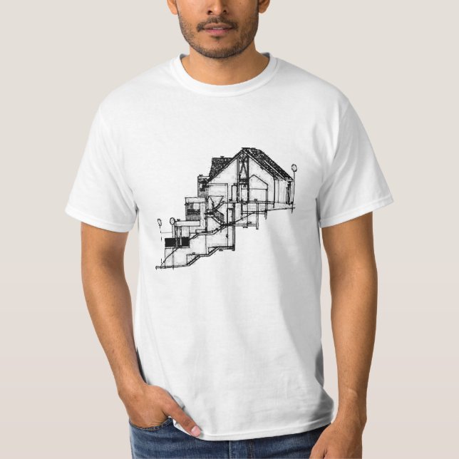 Arquiteto T-Shirt - Design Blueprint Tee (Frente)