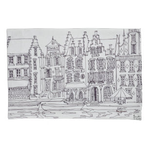 Arquitetura flamenga na orla, Gante, Bélgica