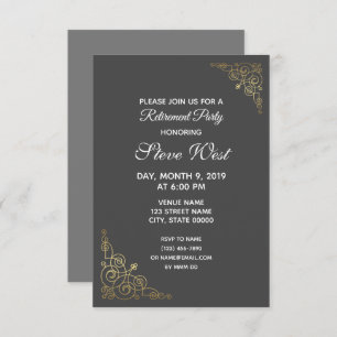 Arquivo ouro de convite de baixa personalizável