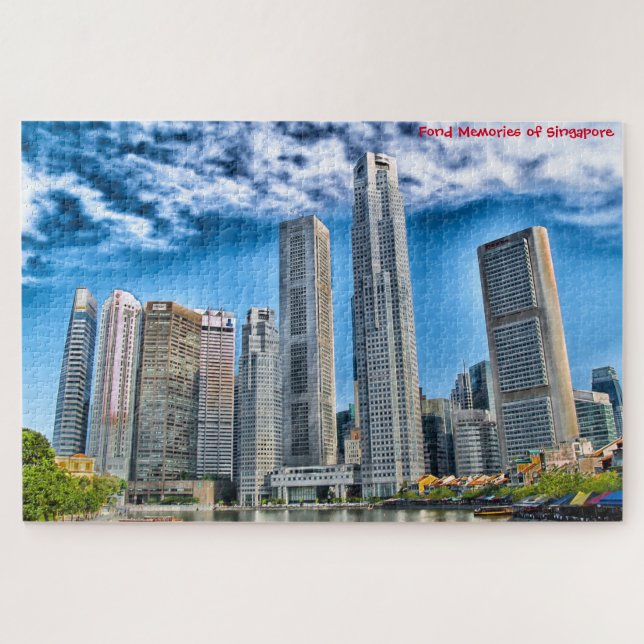 Arranha-céus Silhueta de Singapura . Quebra-cabeça (Horizontal)